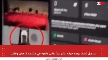 سائق تسلا يرصد حركة بشر ليلاً داخل مقبرة في مشهد غامض ومثير